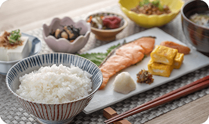 昼食、食器の後片付け